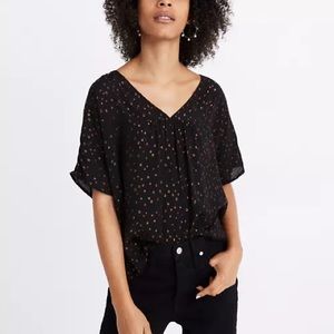 Rhyme top in metallic dot